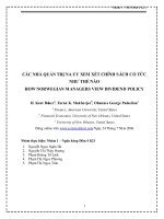 tiểu luận các nhà quản trị na uy xem xét chính sách cổ tức như thế nào