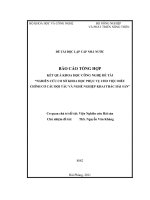 Nghiên cứu cơ sở khoa học phục vụ cho việc điều chỉnh cơ cấu đội tàu và nghề nghiệp khai thác hải sản