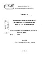 Định hướng và một số giải pháp chủ yếu chuyển dịch cơ cấu kinh tế nông thôn huyện Gia Lâm - thành phố Hà Nội