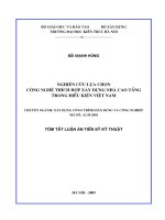Nghiên cứu lựa chọn công nghệ thích hợp xây dựng nhà cao tầng trong điều kiện Việt Nam