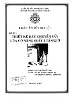 Thiết kế dây chuyền sấy lúa có năng suất 2 tấn giờ