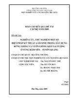 Nghiên cứu thử nghiệm một số biện pháp kỹ thuật lâm sinh trong xây dựng rừng giống, vườn giống keo tai tượng ở vùng Hàm Yên-Tuyên Quang