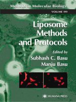 liposome methods and protocols