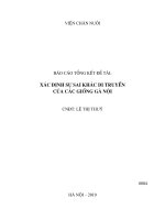 Xác định sự sai khác di truyền của các giống gà nội