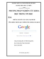 tiểu luận những nguyên tắc sáng tạo được ứng dụng trong quá trình của google search