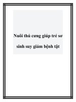 Nuôi thú cưng giúp trẻ sơ sinh suy giảm bệnh tật ppt