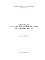 ứng dụng đạo hàm để khảo sát hàm số