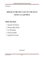 MỐI QUAN HỆ GIỮA CƠ CẤU CHI NGÂN  SÁCH VÀ LẠM PHÁT