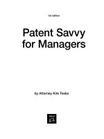 patent savvy for managers (2007)