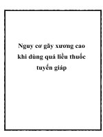 Nguy cơ gãy xương cao khi dùng quá liều thuốc tuyến giáp ppt