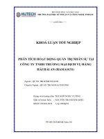 phân tích hoạt động quản trị nhân sự tại công ty tnhh thương mại dịch vụ hàng hải hải an