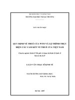 Quy định về thuế của WTO và lộ trình thực hiện các cam kết về thuế của Việt Nam