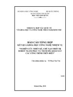 Nghiên cứu thiết kế, chế tạo thiết bị rôbốt ngầm phục vụ thăm dò, khảo sát các công trình trên biển