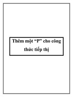 Thêm một “P” cho công thức tiếp thị pot