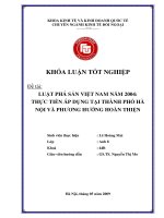 Luật phá sản Việt Nam năm 2004 - thực tiễn áp dụng tại thành phố Hà Nội và phương hướng hoàn thiện