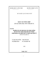 nghiên cứu xác định nhu cầu dinh dưỡng đối với thuỷ cầm chăn nuôi tập trung nhằm nâng cao năng suất và hiệu quả kinh tế