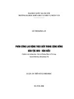 Phân công lao động theo giới trong cộng đồng dân tộc Bru - Vân Kiều (Nghiên cứu trường hợp ở hai xã Hướng Hiệp và Tà Long, huyện Đakrông, tỉnh Quảng Trị)