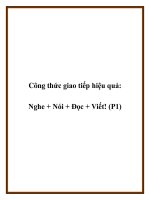 Công thức giao tiếp hiệu quả: Nghe + Nói + Đọc + Viết! (P1) potx