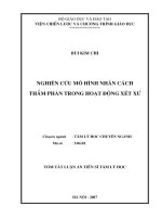 Nghiên cứu mô hình nhân cách thẩm phán trong hoạt động xét xử