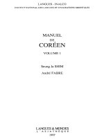 manuel de coréen volume 1