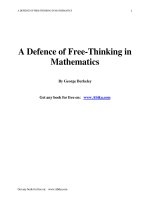 berkeley, george - a defence of free-thinking in mathematics