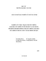 Nghiên cứu thực trạng  xây dựng mô hình thí điểm phòng truyền thông giáo dục sức khỏe ở trung tâm y tế dự phòng huyện
