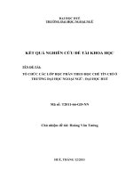 tổ chức các lớp học phần theo học chế tín chỉ ở trường đại học ngoại ngữ đại học huế