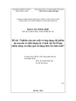Nghiên cứu sản xuất và ứng dụng chế phẩm đa enzyme có chất lượng từ vi sinh vật tái tổ hợp nhằm nâng cao hiệu quả sử dụng thức ăn chăn nuôi
