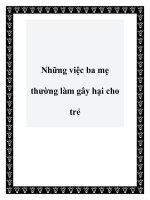 Những việc ba mẹ thường làm gây hại cho trẻ pdf