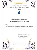 tiểu luận lịch sử phát triển và các nguyên tắc sáng tạo được vận dụng trong hệ điều hành android