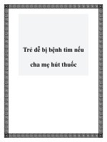 Trẻ dễ bị bệnh tim nếu cha mẹ hút thuốc ppt