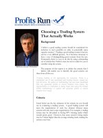 choosing a trading system that actually works