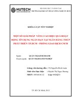 một số giải pháp nhằm nâng cao hiệu quả hoạt động tín dụng ngắn hạn tại ngân hàng tmcp phát triển thành phố hồ chí minh - phòng giao dịch cmt8
