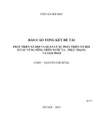 Phát triển xã hội và quản lý sự phát triển xã hội ở các vùng nông thôn nước ta   thực trạng và giải pháp