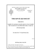 Nghiên cứu, đánh giá nguồn lợi sứa vùng ven biển việt nam, đề xuất giải pháp khai thác và bảo vệ