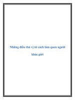 Những điều thú vị từ cách làm quen người khác giới pdf