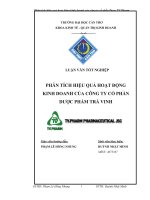 phân tích hiệu quả hoạt động kinh doanh của công ty cổ phần dược phẩm trà vinh