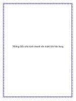 Những điều nhà kinh doanh nên tránh khi bán hang doc