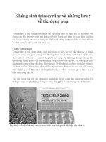 Kháng sinh tetracycline và những lưu ý về tác dụng phụ potx