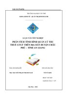phân tích tình hình quản lý thu thuế giá trị gia tăng trên địa bàn huyện châu phú - tỉnh an giang