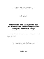 Con đường hình thành khái niệm phong cách nhà văn cho học sinh lớp 11 Trung học phổ thông qua việc dạy học tác phẩm văn học.