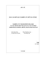 Nghiên cứu thành phần hoá học và tác dụng bảo vệ gan của cây cỏ mật (Eriochloa ramosa (Retz) Hack họ poaceae)