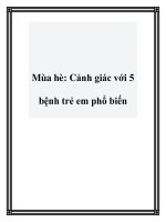 Mùa hè: Cảnh giác với 5 bệnh trẻ em phổ biến ppt