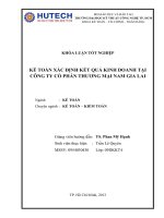 kế toán xác định kết quả kinh doanh tại công ty cổ phần thương mại nam gia lai