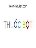 bài thuyết trình thuốc bột, thuốc viên
