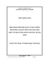biện pháp phối hợp quản lý hoạt động bồi dưỡng chuyên môn cho giáo viên thpt của bch công đoàn giáo dục quảng ninh