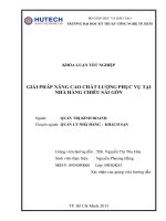 giải pháp nâng cao chất lượng phục vụ tại nhà hàng chiều sài gòn