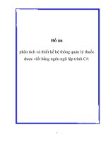 Phân tích và thiết kế hệ thông quản lý thuốc được viết bằng ngôn ngữ lập trình C#