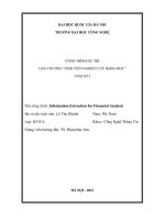 Information Extraction for Financial Analysis