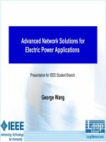 Advanced network solutions for electric power applications